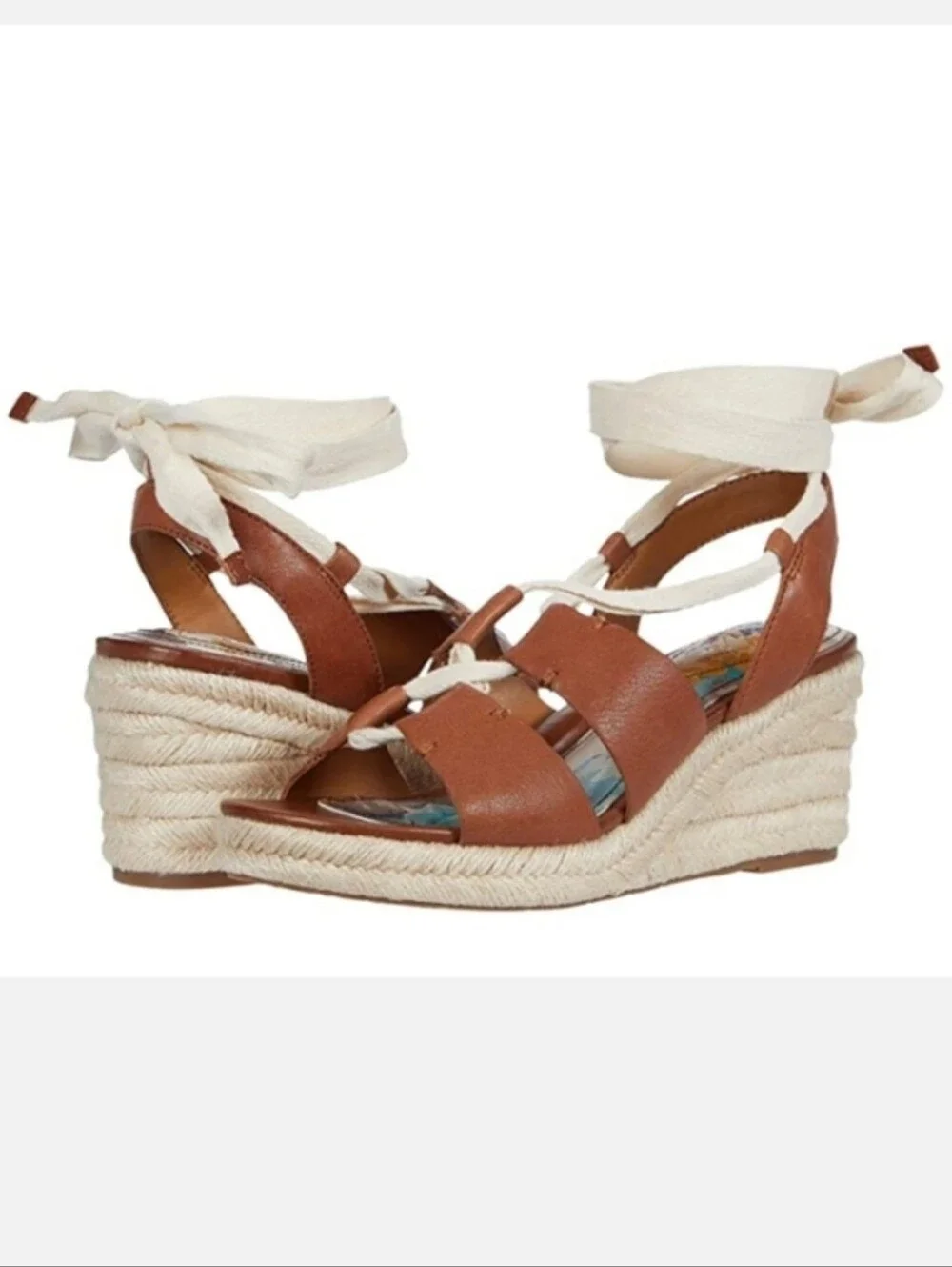 Patricia Nash RIVA Leather Wedge Espadrilles Size 9.5 Boho Retro 70's Hippie NEW